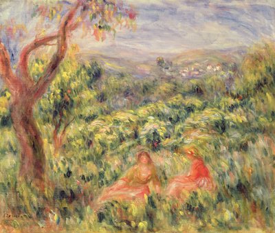 Two Girls Among Bushes by Pierre Auguste Renoir